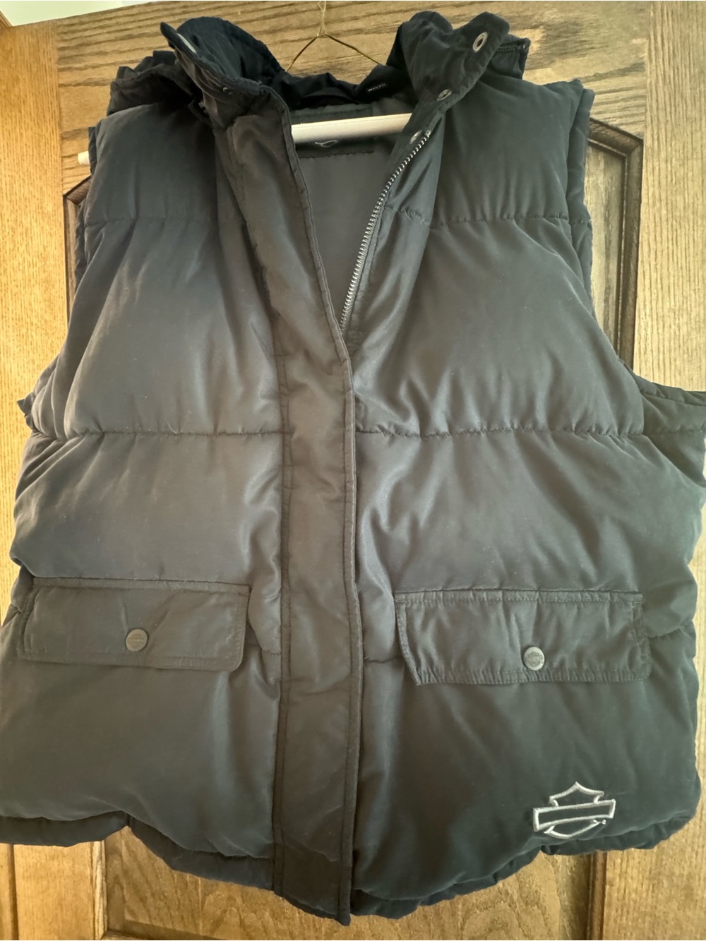 Harley-Davidson Black Quilted Hooded Puffer Vest